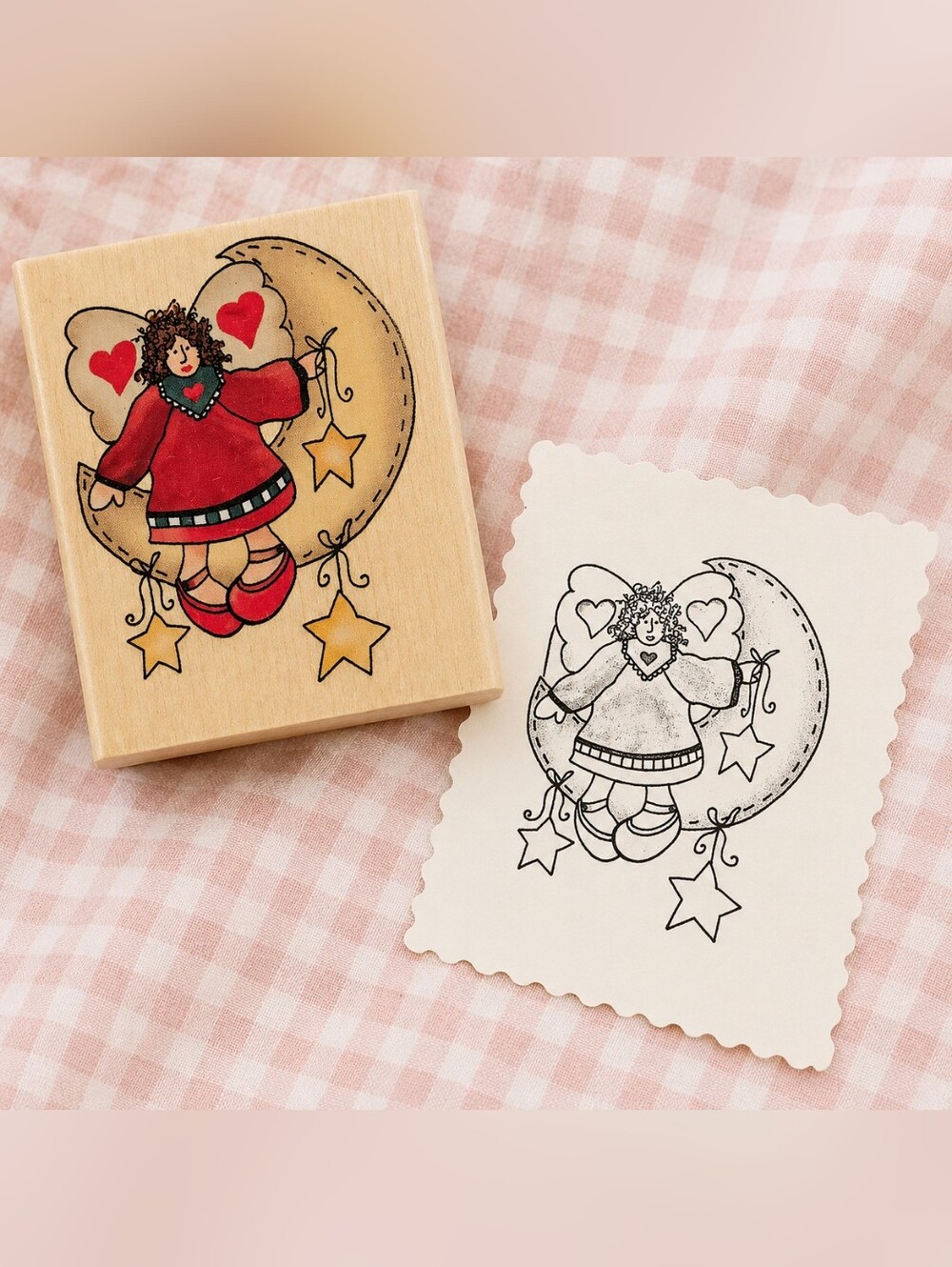Vintage Angel Rubber Stamp by Alma Lynne